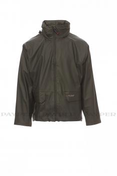 Dry-Jacket (Regenjacke) in grün  inkl. Kyocera Brust und Rückenlogo